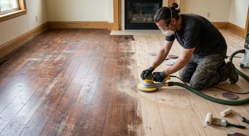 Cabin Floor Refinishing in Alpharetta, GA
